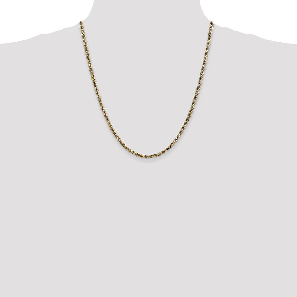 14K Yellow Gold 22" 3.5mm Diamond-Cut Rope Chain with Lobster Clasp