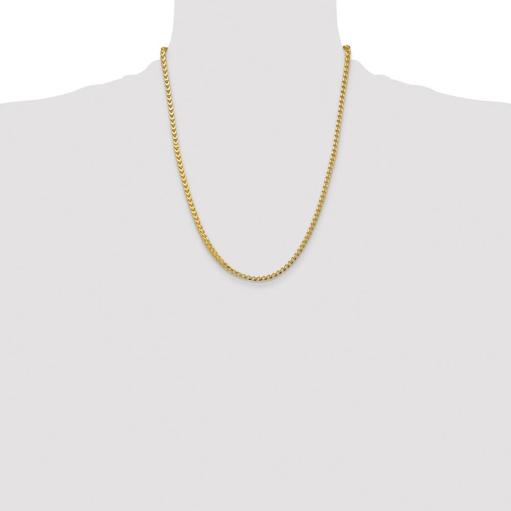14K Yellow Gold 22" 3.7mm Franco Chain with Fancy Lobster Clasp by Oro Pregiato
