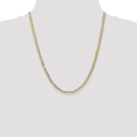 14K Yellow Gold 22" 3.8mm Open Concave Curb Chain with Lobster Clasp by Oro Pregiato
