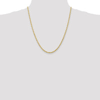14K Yellow Gold 22" 3mm Diamond-Cut Quadruple Rope Chain with Lobster Clasp by Oro Pregiato