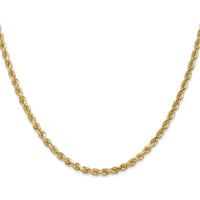 14K Yellow Gold 22" 3mm Diamond-Cut Rope Chain Necklace with Lobster Clasp