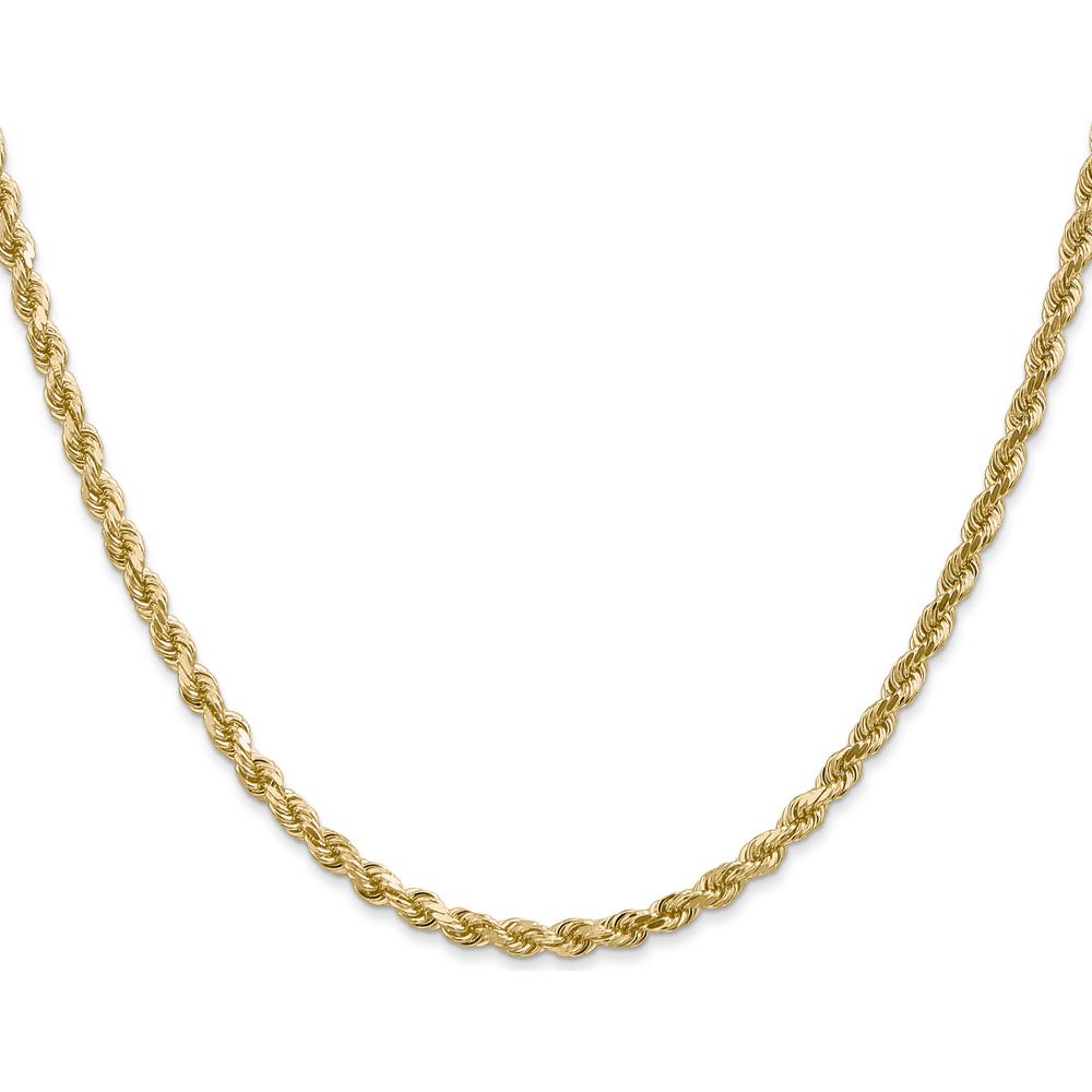 14K Yellow Gold 22" 3mm Diamond-Cut Rope Chain Necklace with Lobster Clasp