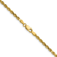 14K Yellow Gold 22" 3mm Diamond-Cut Rope Chain Necklace with Lobster Clasp
