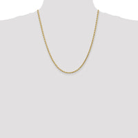 14K Yellow Gold 22" 3mm Diamond-Cut Rope Chain Necklace with Lobster Clasp
