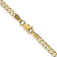 14K Yellow Gold 22" 3mm Open Concave Curb Chain with Lobster Clasp by IBGoodman