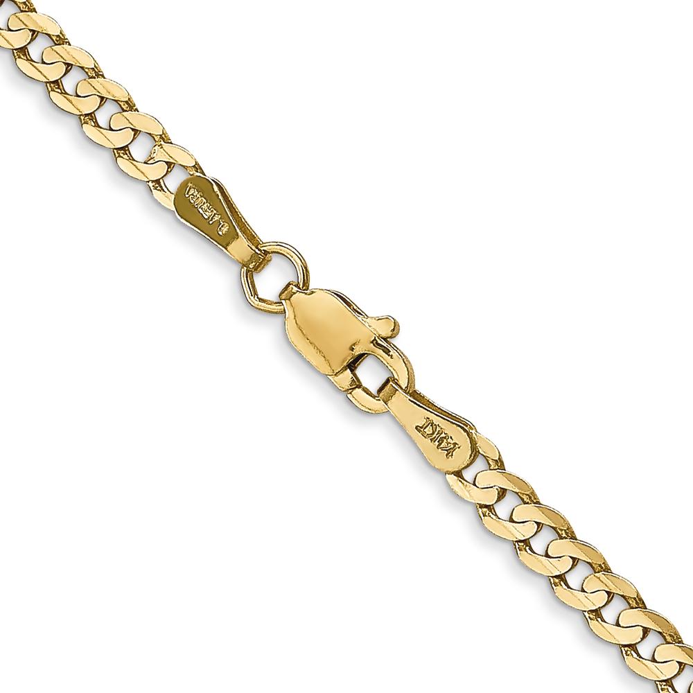 14K Yellow Gold 22" 3mm Open Concave Curb Chain with Lobster Clasp by IBGoodman