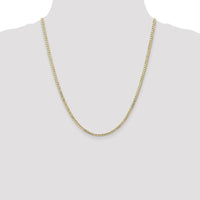 14K Yellow Gold 22" 3mm Open Concave Curb Chain with Lobster Clasp by IBGoodman
