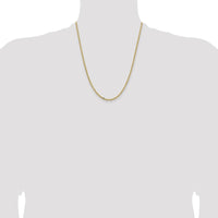 14K Yellow Gold 22" 3mm Semi-Solid Diamond-cut Open Link Cable Chain with Lobster Clasp by Oro Pregiato