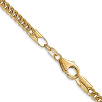 14K Yellow Gold 22" 3mm Semi-Solid Franco Chain with Fancy Lobster Clasp by Oro Pregiato