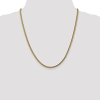 14K Yellow Gold 22" 3mm Semi-Solid Franco Chain with Fancy Lobster Clasp by Oro Pregiato