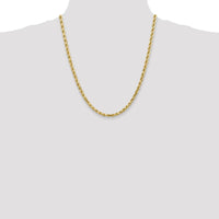 14K Yellow Gold 22" 4.5mm Diamond-Cut Rope Chain with Lobster Clasp