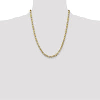 14K Yellow Gold 22" 4.75mm Semi-Solid Anchor Chain Necklace by Oro Pregiato