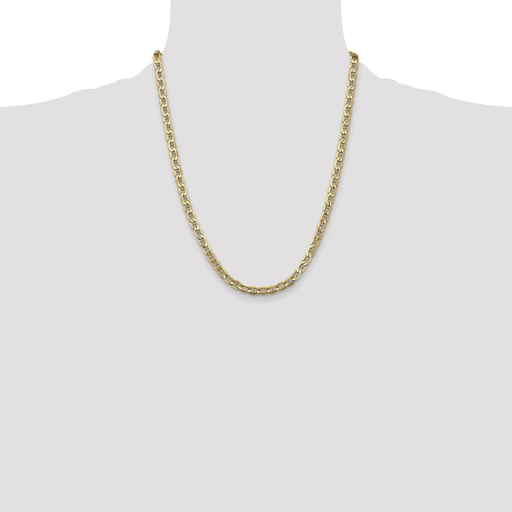14K Yellow Gold 22" 4.75mm Semi-Solid Anchor Chain Necklace by Oro Pregiato