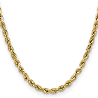 14K Yellow Gold 22" 4.9mm Semi Solid Diamond-Cut Rope Chain with Lobster Clasp by Oro Pregiato