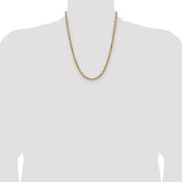 14K Yellow Gold 22" 4.9mm Semi Solid Diamond-Cut Rope Chain with Lobster Clasp by Oro Pregiato
