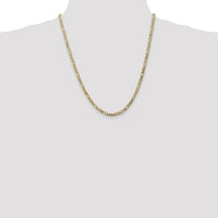 14K Yellow Gold 22" 4mm Flat Figaro Chain Necklace with Lobster Clasp by Oro Pregiato