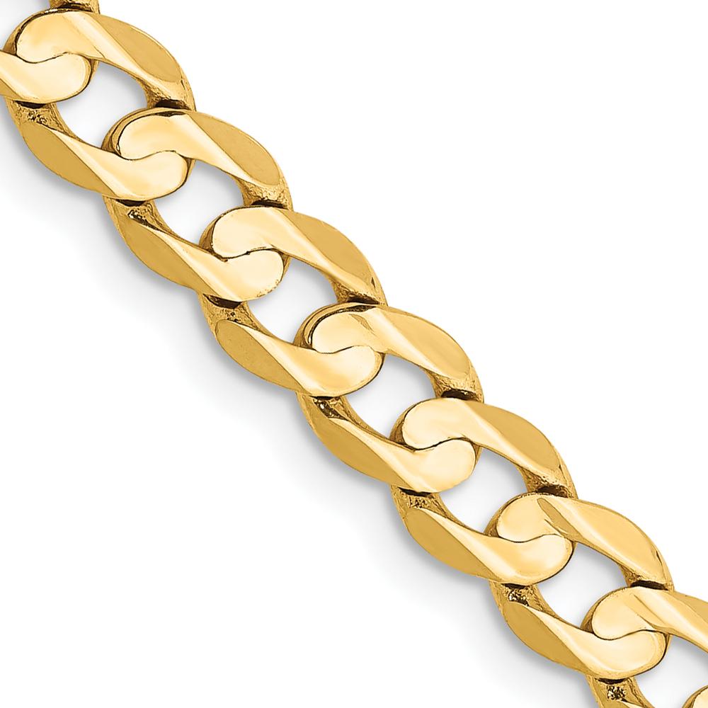 14K Yellow Gold 22" 5.25mm Open Concave Curb Chain with Lobster Clasp by Oro Pregiato