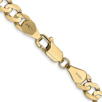 14K Yellow Gold 22" 5.25mm Open Concave Curb Chain with Lobster Clasp by Oro Pregiato