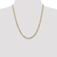 14K Yellow Gold 22" 5.25mm Open Concave Curb Chain with Lobster Clasp by Oro Pregiato