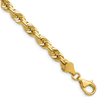 14K Yellow Gold 22" 5.5mm Diamond-Cut Rope Chain with Fancy Lobster Clasp