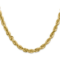 14K Yellow Gold 22" 5.5mm Diamond-Cut Rope Chain with Fancy Lobster Clasp