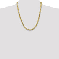 14K Yellow Gold 22" 5.5mm Solid Miami Cuban Link Chain with Lobster Clasp by Oro Pregiato