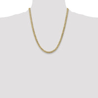 14K Yellow Gold 22" 5.75mm Flat Beveled Curb Chain Necklace with Lobster Clasp by Oro Pregiato