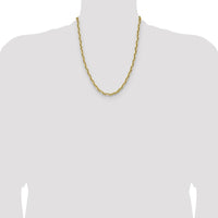 14K Yellow Gold 22" 5.7mm Diamond-Cut Mariner Anchor Chain Necklace by Oro Pregiato