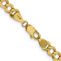14K Yellow Gold 22" 5.9mm Lightweight Flat Cuban Chain with Lobster Clasp by Oro Pregiato