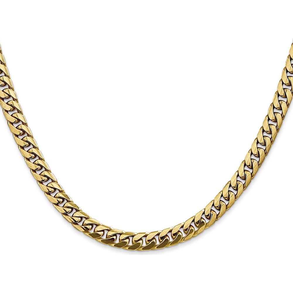 14K Yellow Gold 22" 5mm Solid Cuban Link Chain with Lobster Clasp by Oro Pregiato