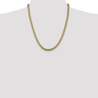 14K Yellow Gold 22" 5mm Solid Cuban Link Chain with Lobster Clasp by Oro Pregiato