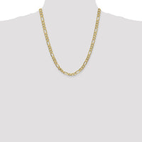 14K Yellow Gold 22" 6.25mm Flat Figaro Chain Necklace with Lobster Clasp by Oro Pregiato