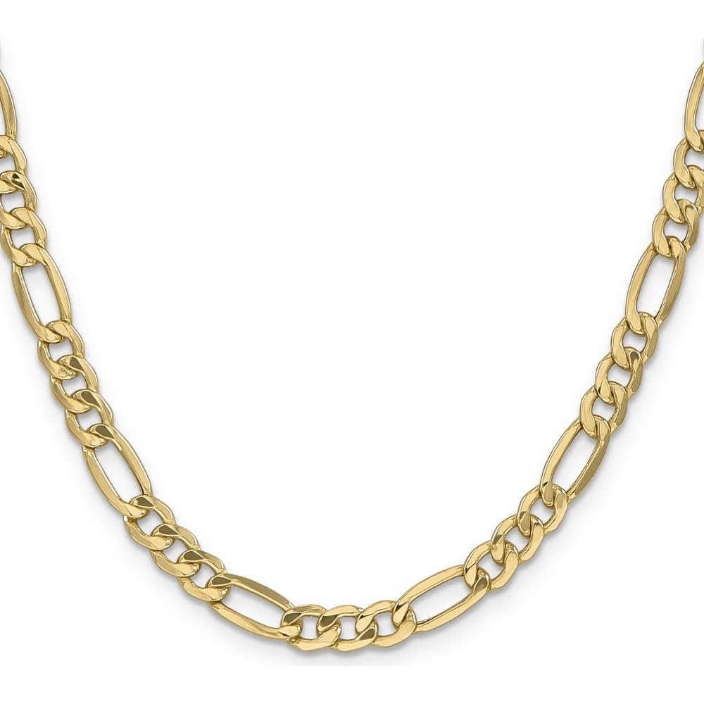 14K Yellow Gold 22" 6.25mm Semi-Solid Figaro Chain with Lobster Clasp by Oro Pregiato