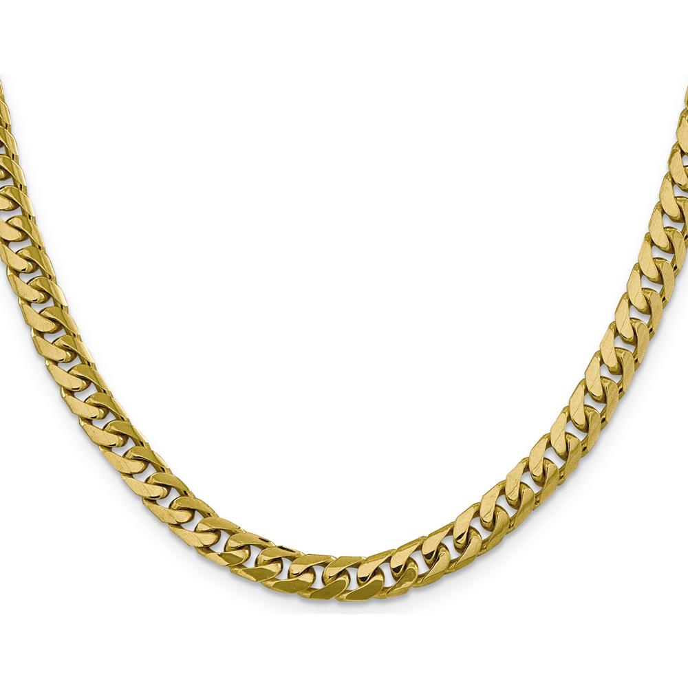 14K Yellow Gold 22" 6.25mm Solid Miami Cuban Link Chain with Lobster Clasp by Oro Pregiato