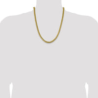 14K Yellow Gold 22" 6.25mm Solid Miami Cuban Link Chain with Lobster Clasp by Oro Pregiato