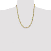 14K Yellow Gold 22" 6.5mm Semi-Solid Curb Chain with Lobster Clasp by Oro Pregiato