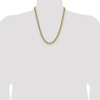 14K Yellow Gold 22" 6.7mm Rope Chain Necklace with Lobster Clasp