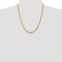 14K Yellow Gold 22" 6mm Solid Rope Chain Necklace with Lobster Clasp