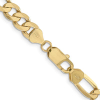 14K Yellow Gold 22" 7.5mm Flat Figaro Chain with Lobster Clasp by Oro Pregiato