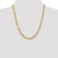 14K Yellow Gold 22" 7.5mm Flat Figaro Chain with Lobster Clasp by Oro Pregiato
