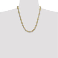 14K Yellow Gold 22" 7.75mm Semi-Solid Curb Chain with Rhodium Pavé Accents by Oro Pregiato