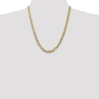 14K Yellow Gold 22" 7mm Concave Anchor Chain with Lobster Clasp by Oro Pregiato