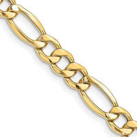 14K Yellow Gold 22" 8.5mm Semi-Solid Figaro Chain with Lobster Clasp by Oro Pregiato