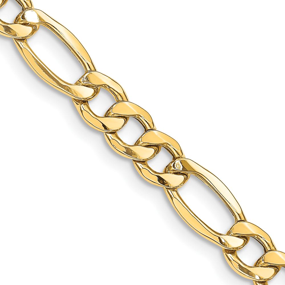 14K Yellow Gold 22" 8.5mm Semi-Solid Figaro Chain with Lobster Clasp by Oro Pregiato