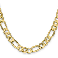 14K Yellow Gold 22" 8.75mm Concave Open Figaro Chain Necklace with Lobster Clasp by Oro Pregiato