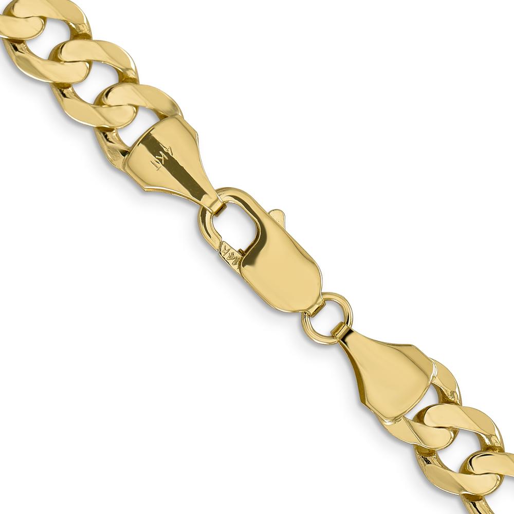 14K Yellow Gold 22" 8.75mm Concave Open Figaro Chain Necklace with Lobster Clasp by Oro Pregiato