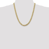 14K Yellow Gold 22" 8mm Flat Beveled Curb Chain with Lobster Clasp by Oro Pregiato