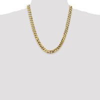14K Yellow Gold 22" 9.5mm Flat Beveled Curb Chain with Lobster Clasp by Oro Pregiato