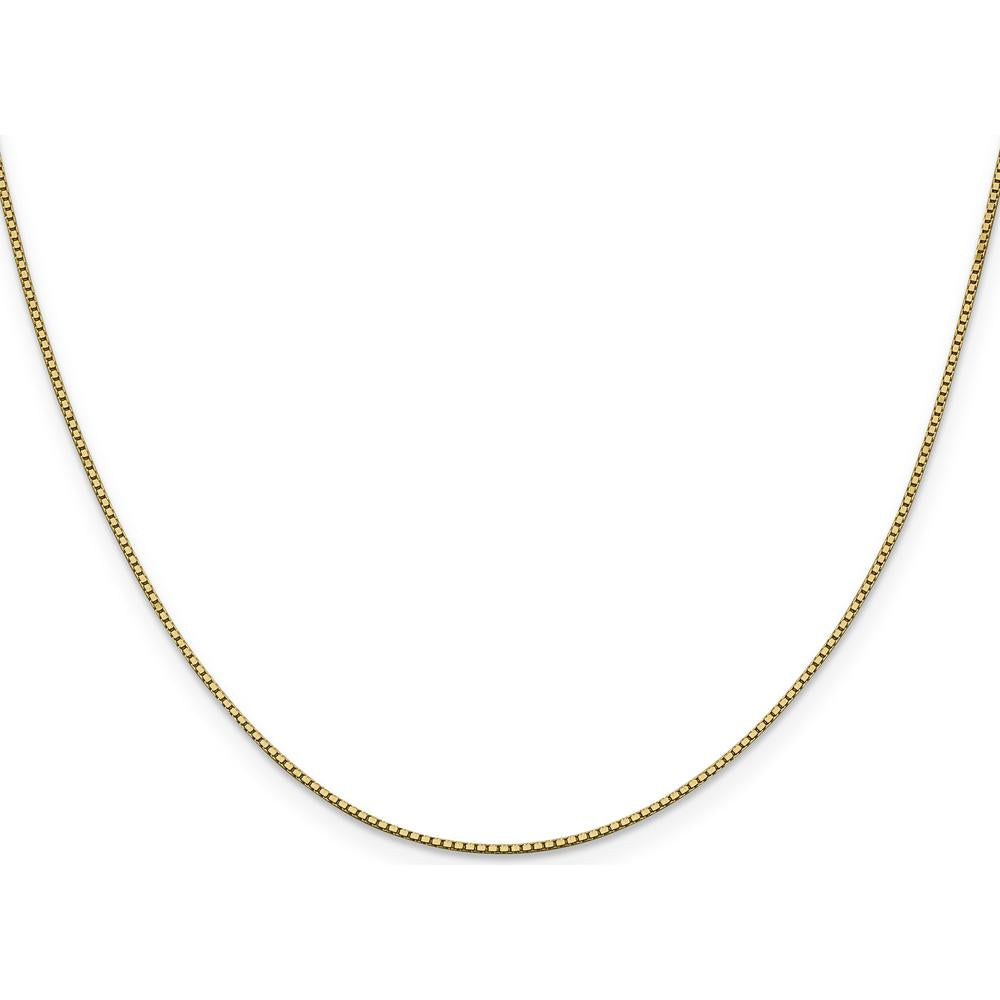 14K Yellow Gold 22" .95mm Polished Box Chain Necklace with Lobster Clasp by Oro Pregiato