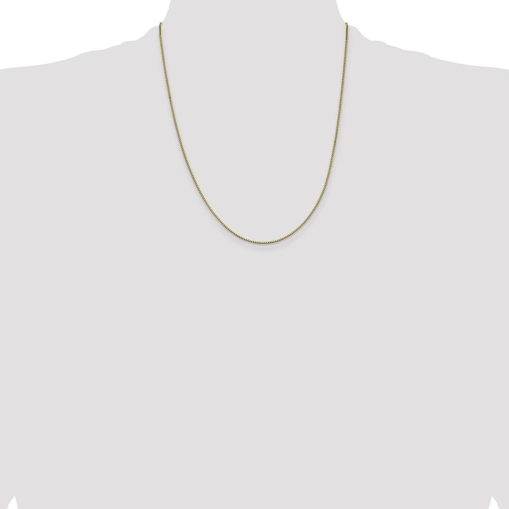 14K Yellow Gold 22" .95mm Polished Box Chain Necklace with Lobster Clasp by Oro Pregiato